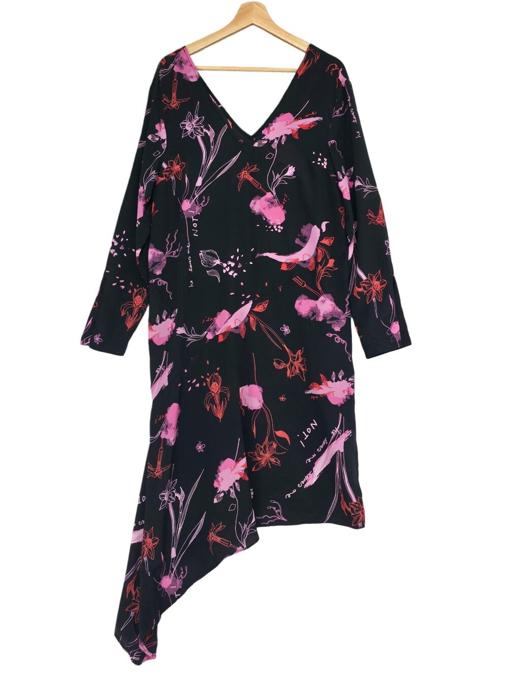 100% Silk Topshop Boutique Asymmetric Floral Resort Cover Up Dress US 8